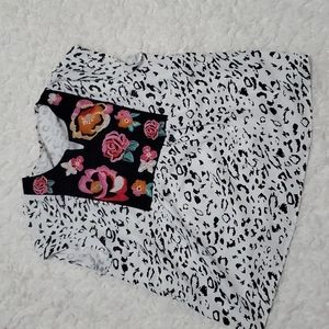 Animal Print and Flowers Blouse